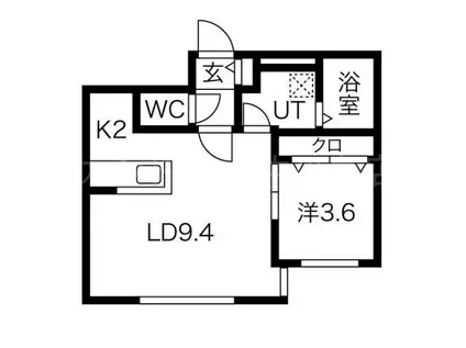 シティプレミア麻生(1LDK/1階)の間取り写真