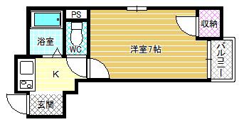 ヴィバーチェ(1K/2階)の間取り写真