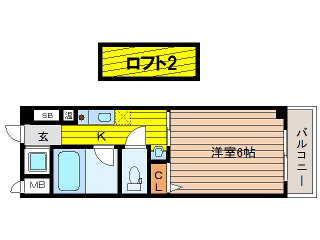 エルシャ南森町(1K/7階)の間取り写真