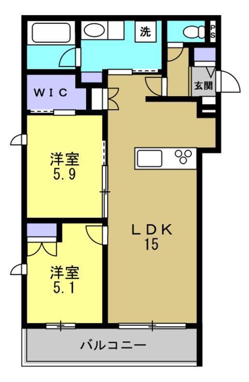 ベル アントレ 西宮(2LDK/2階)の間取り写真