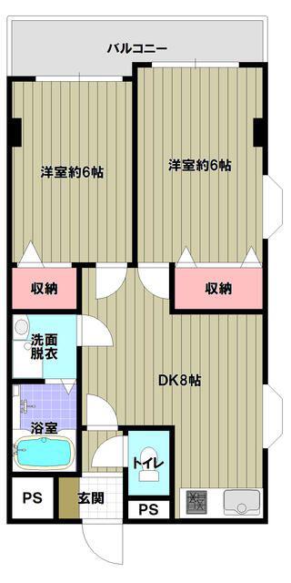 メゾン経堂ウエスト(2DK/1階)の間取り写真