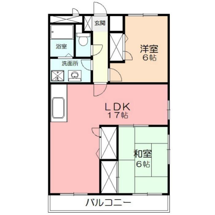 ソレイユ楠(2LDK/3階)の間取り写真