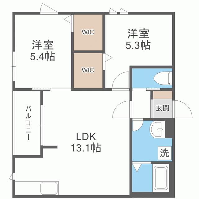 NEXUS姪浜(2LDK/3階)の間取り写真