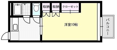 ソレイユ野田(1K/1階)の間取り写真