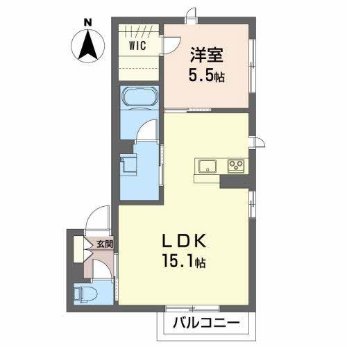 M GRACE(1LDK/2階)の間取り写真