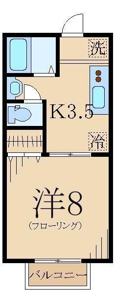 サンハイツVII(1K/2階)の間取り写真