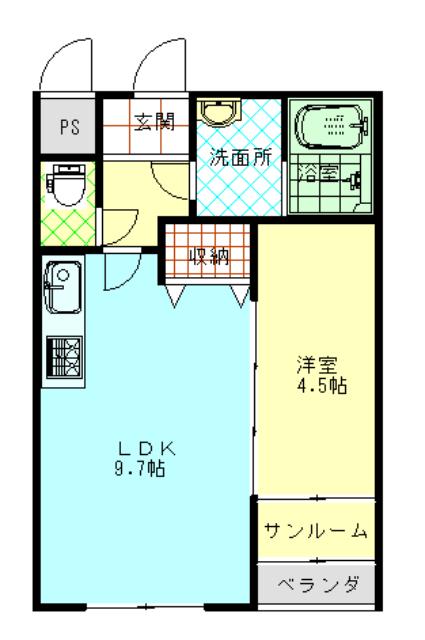 ニアステーション(1LDK/1階)の間取り写真