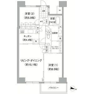 アビティ目黒(2LDK/7階)の間取り写真