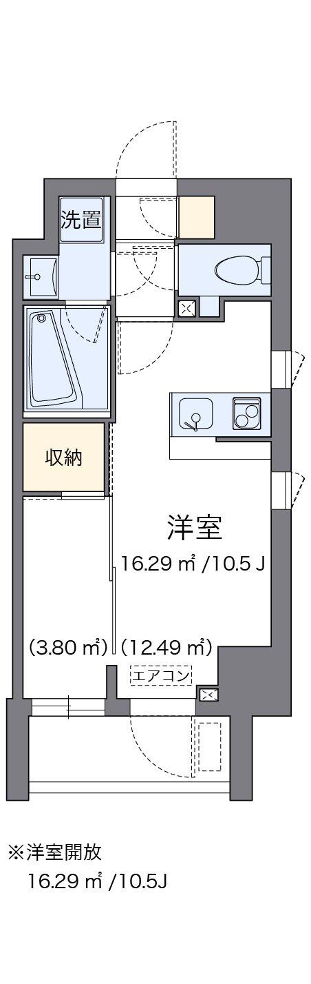 ラヴィエ麻布十番(ワンルーム/9階)の間取り写真