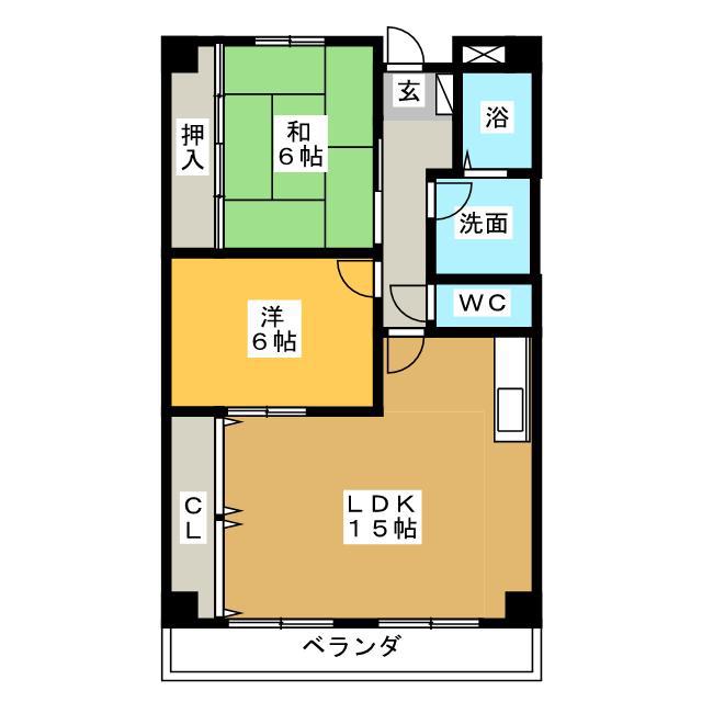 ノーザンピア(2LDK/2階)の間取り写真