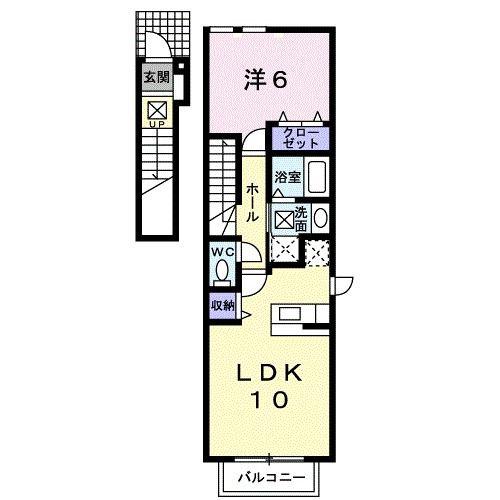 コーポミューゲ(1LDK/2階)の間取り写真