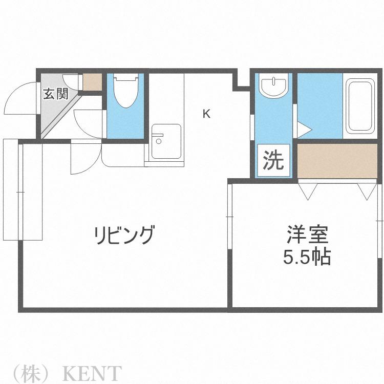 ベルツリ-4・3(1LDK/2階)の間取り写真