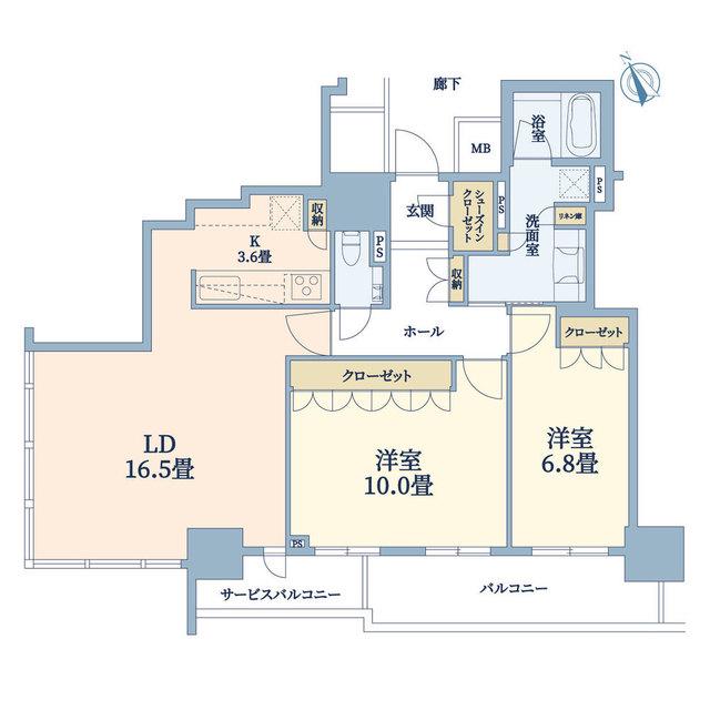 ザセントラルマークタワー(2LDK/14階)の間取り写真