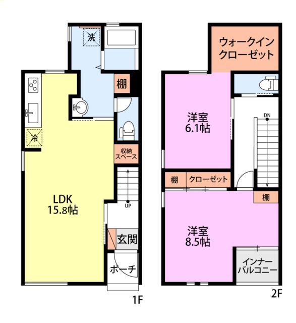 COFFRET松波(2LDK/1階)の間取り写真