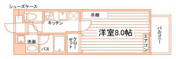 THE MODERN学南町(1K/4階)の間取り写真