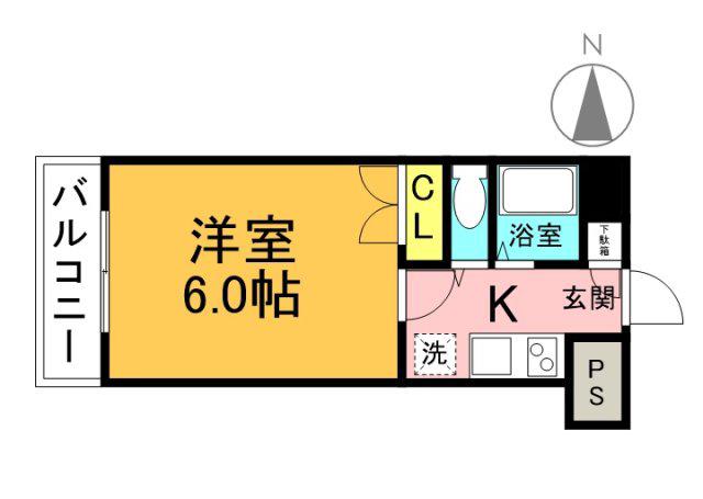 第11片山ビル(1K/7階)の間取り写真