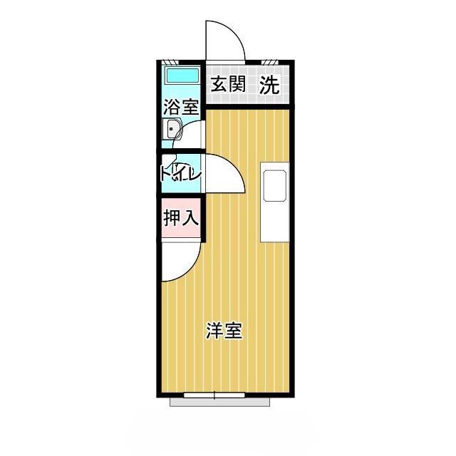 コーポオメガ(ワンルーム/1階)の間取り写真