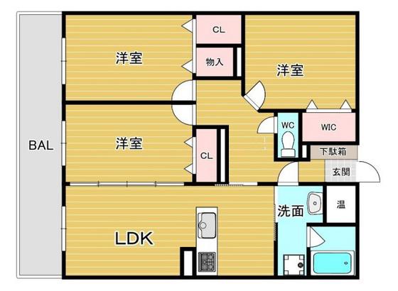 ハイム東高須(2SLDK/3階)の間取り写真