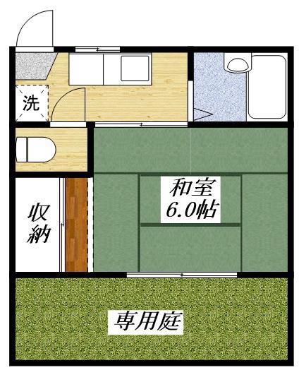 SKハイム(1K/1階)の間取り写真