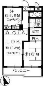 グランドール大幸II(2LDK/4階)の間取り写真