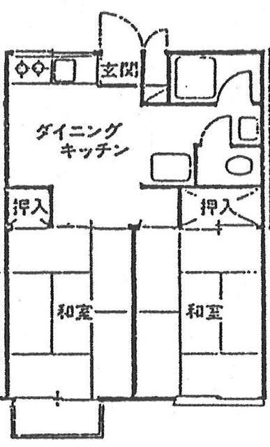 スズキコーポ(2DK/2階)の間取り写真
