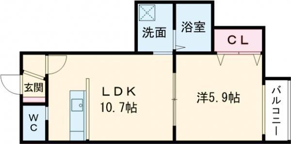 デイトナ(1LDK/3階)の間取り写真
