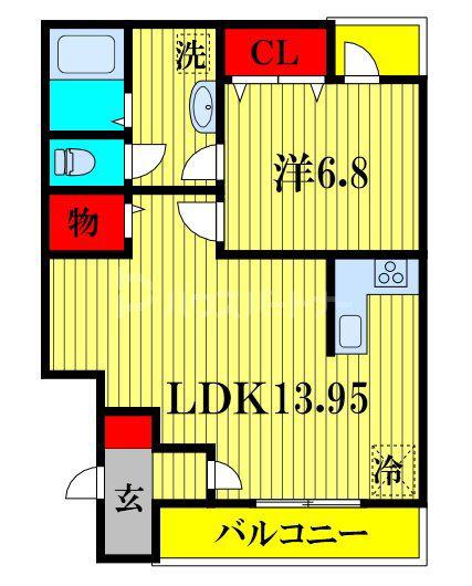 GRAND ETE(1LDK/1階)の間取り写真