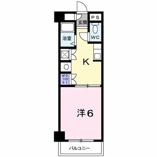 クライムラビーン(1K/5階)の間取り写真