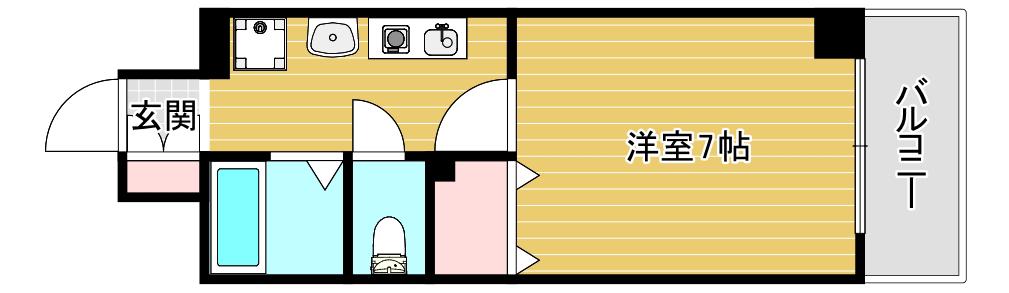 ブリリアントコート心斎橋イースト(1K/8階)の間取り写真