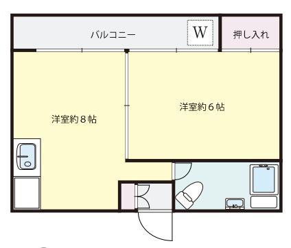 メゾン石川台(1DK/4階)の間取り写真