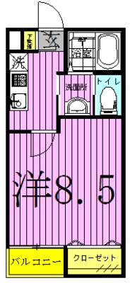 SOLEIL COPAINソレイユ コパン(1K/2階)の間取り写真