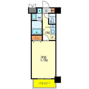 プレジオ中之島(1K/9階)の間取り写真