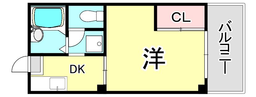 コスモハイツらん(1DK/1階)の間取り写真