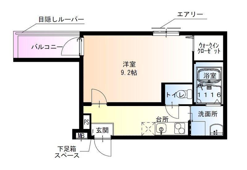 フジパレス阪急茨木北II番館(1K/1階)の間取り写真