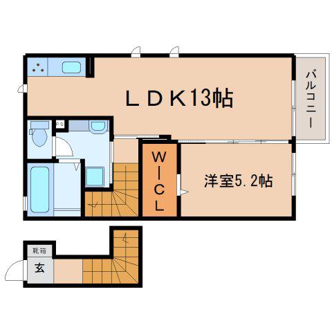 ジャンダルム(1LDK/2階)の間取り写真