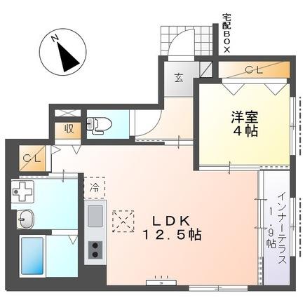 ステラ緑園(1LDK/1階)の間取り写真