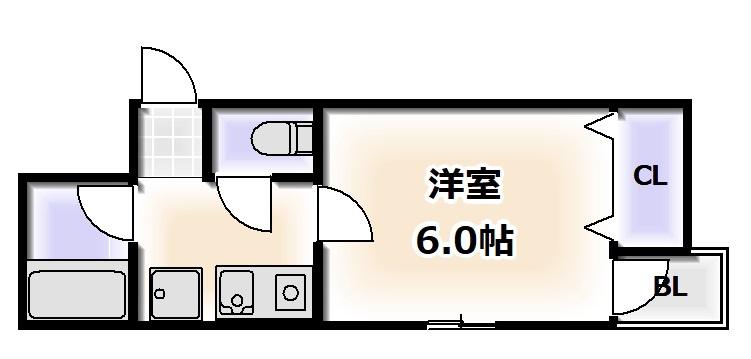 エルパラッツォ日本橋(1K/4階)の間取り写真