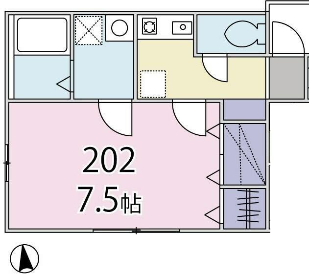 カーサクレド(1K/2階)の間取り写真