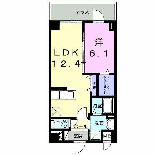 天神台ヒルズ(1LDK/2階)の間取り写真