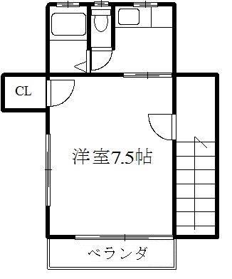 グリーンハイツ山田(1K/2階)の間取り写真