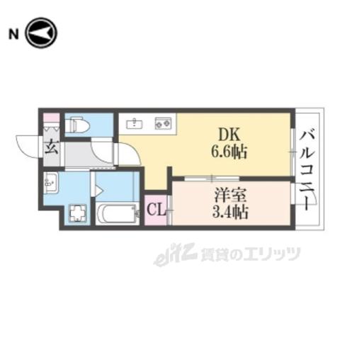 THEGARNETSUITERESIDE(1DK/2階)の間取り写真