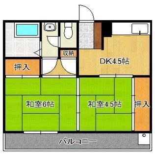 足立レジデンス(2DK/3階)の間取り写真