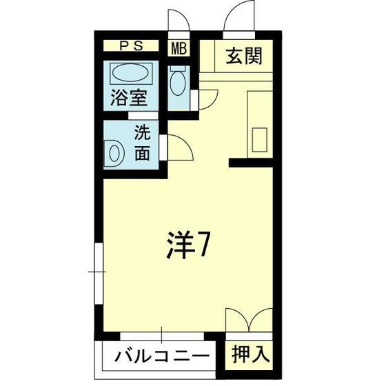 ヴィラコスモス(ワンルーム/3階)の間取り写真