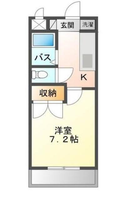 プロニティR&S(1K/2階)の間取り写真