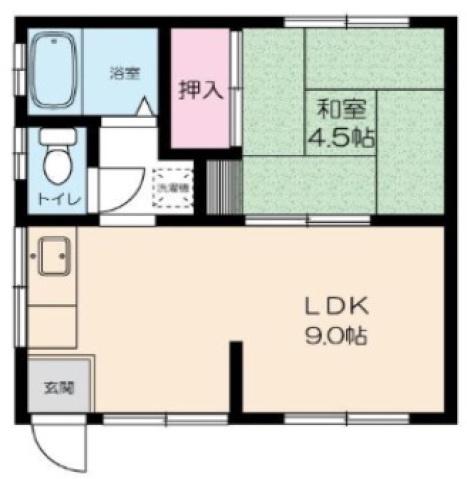 ビューハイツすごう(1LDK/2階)の間取り写真