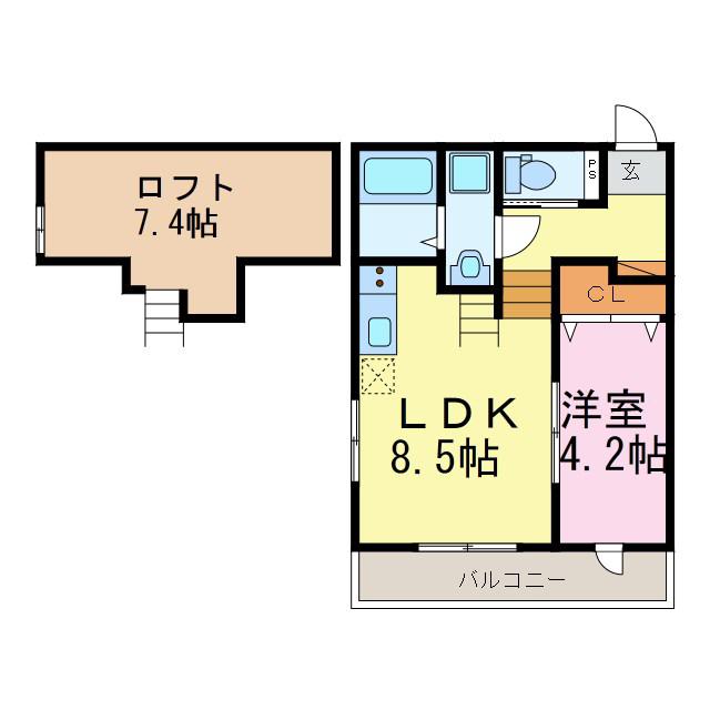 リッシュ常滑(1LDK/2階)の間取り写真