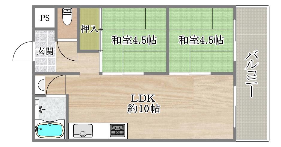 神戸青果食品商業協同組合会館(2LDK/5階)の間取り写真