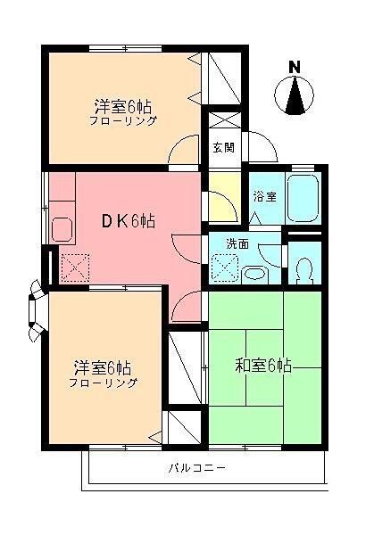 ロイヤルハイツ青木III(3DK/2階)の間取り写真
