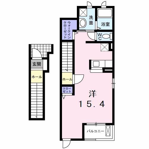 パークサイド 野見山(ワンルーム/2階)の間取り写真