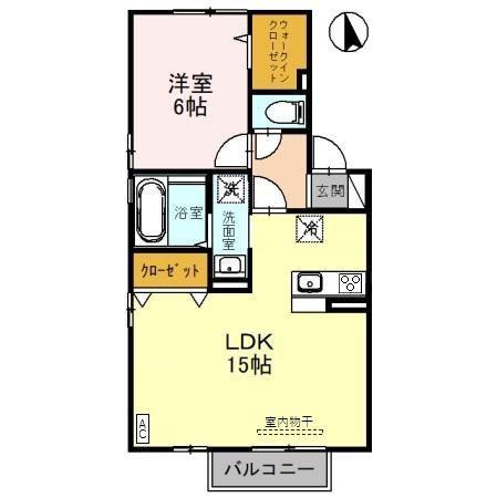 FITS B(1LDK/2階)の間取り写真